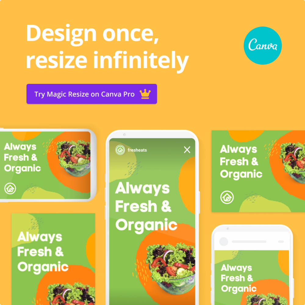 Design anything for social media on Canva.