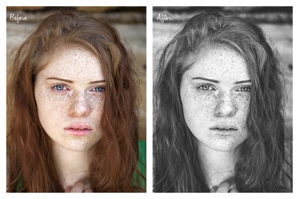 B&W matte portraits free preset