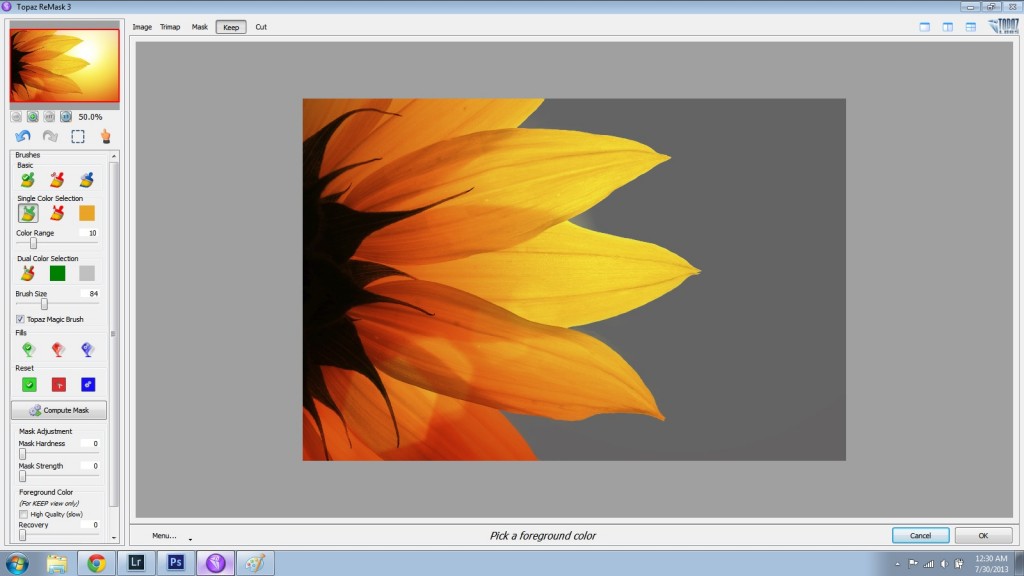 Clean Mask on Gray Background