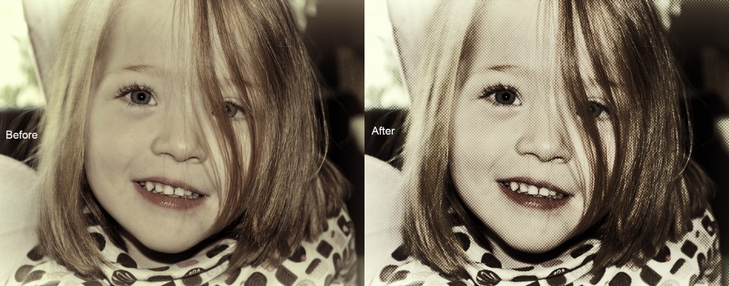 Before and After Halftone Photoshop Action